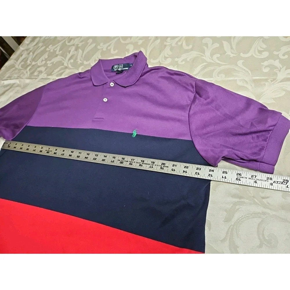 POLO Ralph‎ Lauren Shirt Classic Polo COLOR BLOCK Preppy Embroidered Pony XL